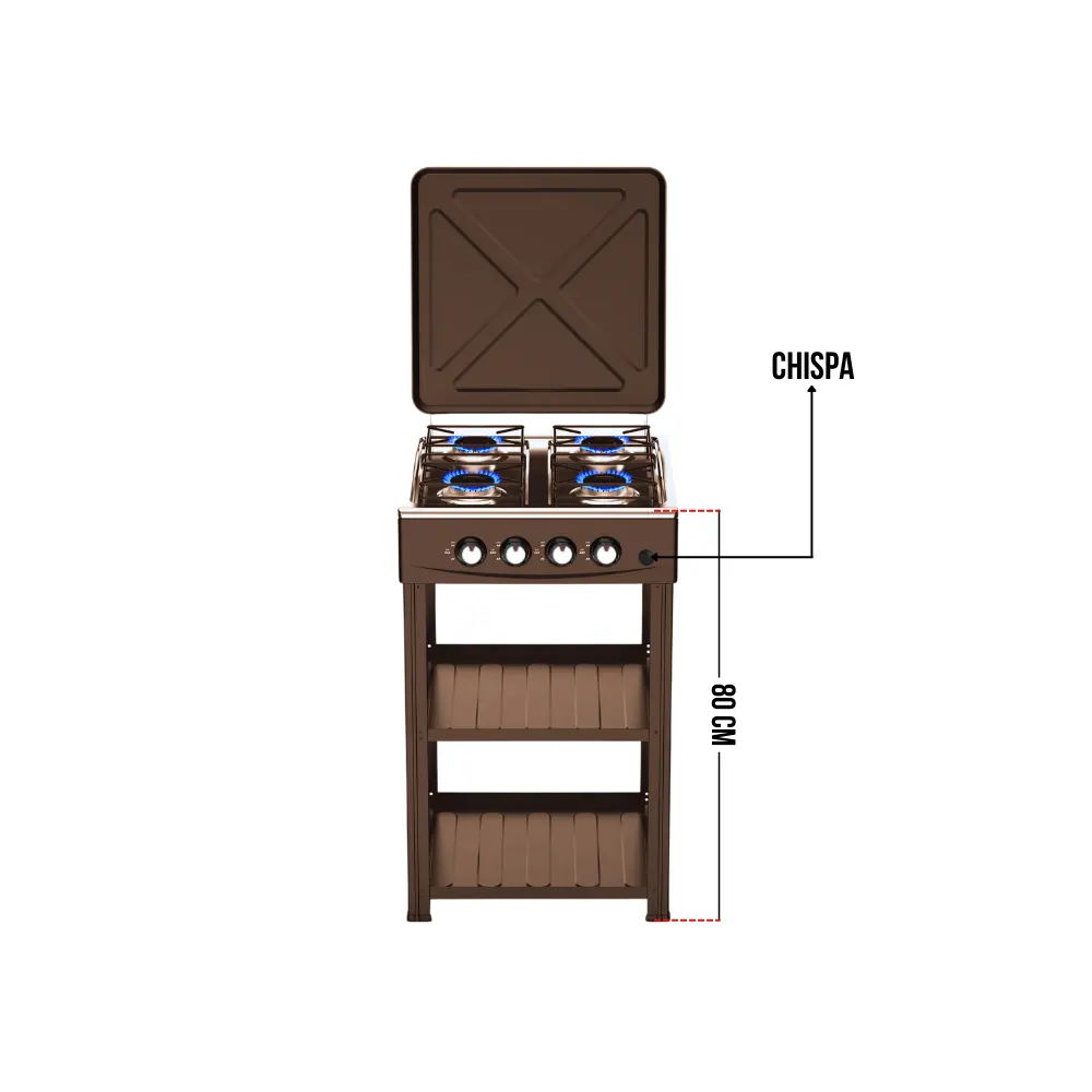 PLANTILLA GAS CON MUEBLE 4 PUESTOS C. CHISPA MASTERSONIC CAFÉ