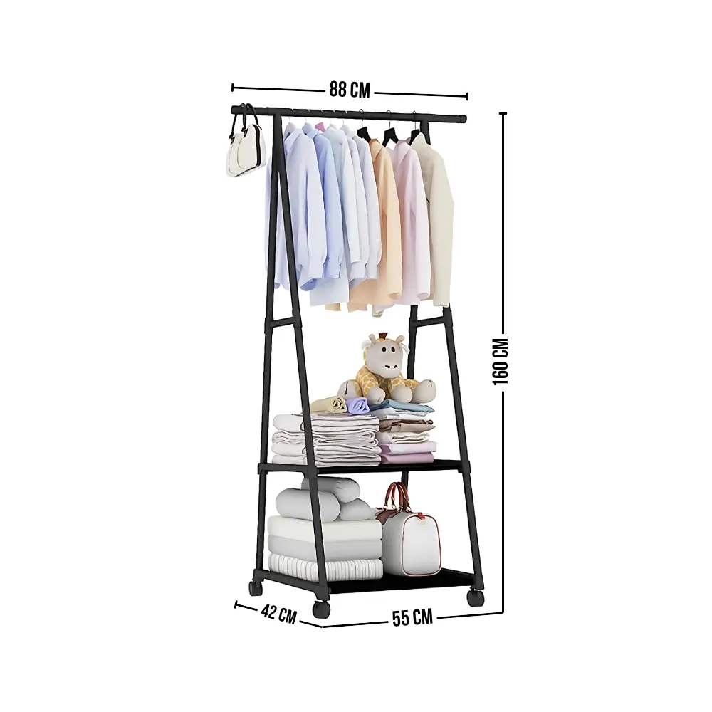 COLGADOR DE ROPA MULTIFUNCIONAL NEGRO